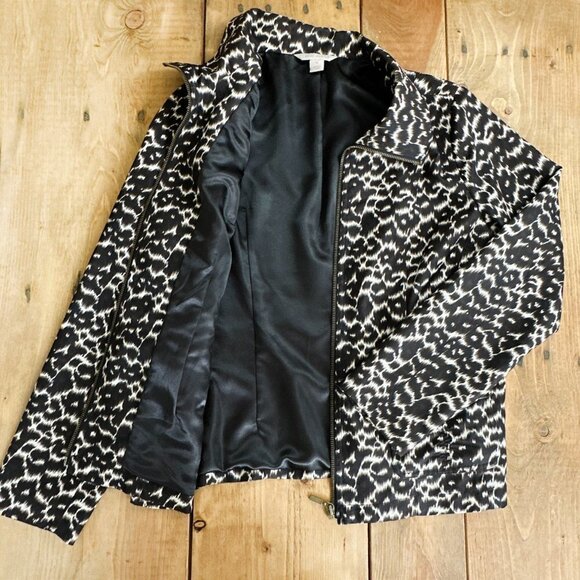 NEW Laura Ashley Leopard Jacket Coat Zip Up M Cheetah Animal Print - Picture 3 of 10